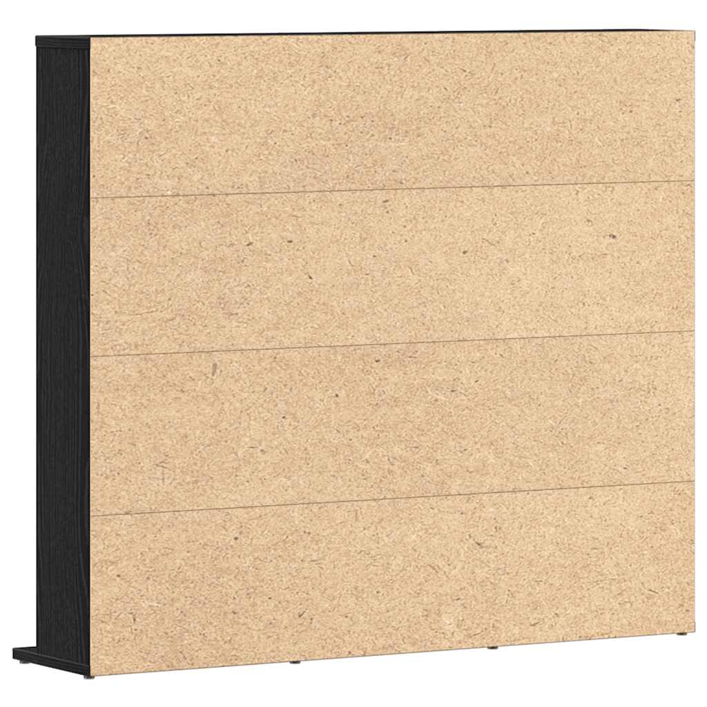 Mobile Porta CD Rovere Nero 100x23x89,5 cm Legno Multistrato