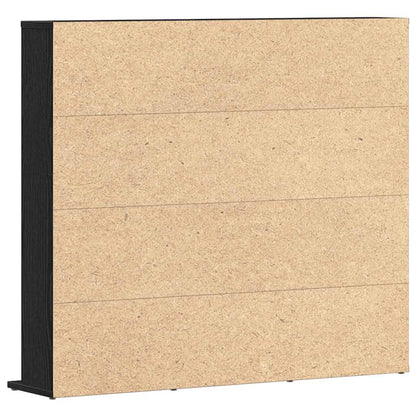 Mobile Porta CD Rovere Nero 100x23x89,5 cm Legno Multistrato