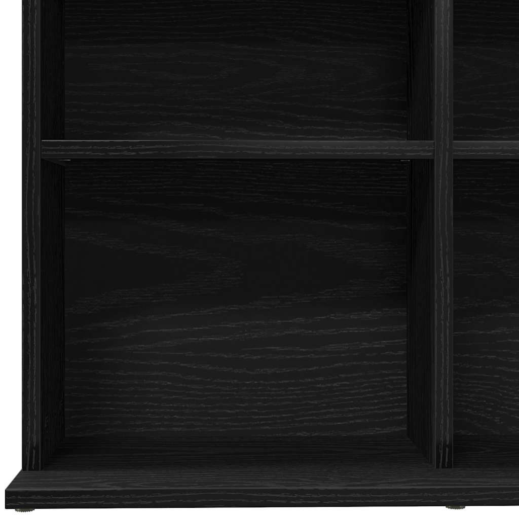 Mobile Porta CD Rovere Nero 100x23x89,5 cm Legno Multistrato