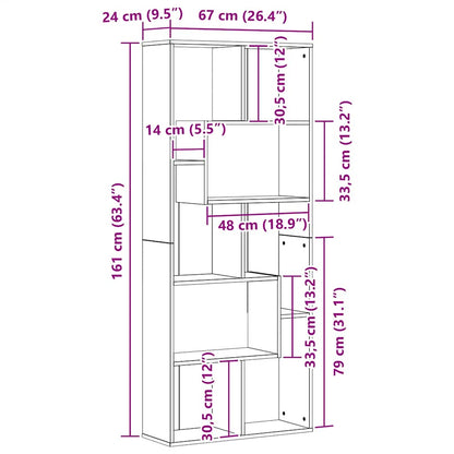 Libreria Rovere Nero 67x24x161 cm in Legno Multistrato | homemem39