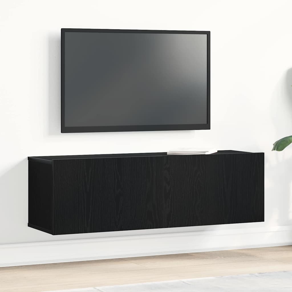 Mobile TV Rovere Nero 100 x 30 x 30 cm Legno multistrato