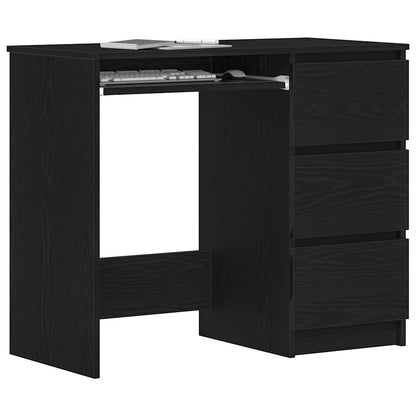 Scrivania Rovere Nera 90x45x76 cm in Legno Multistrato