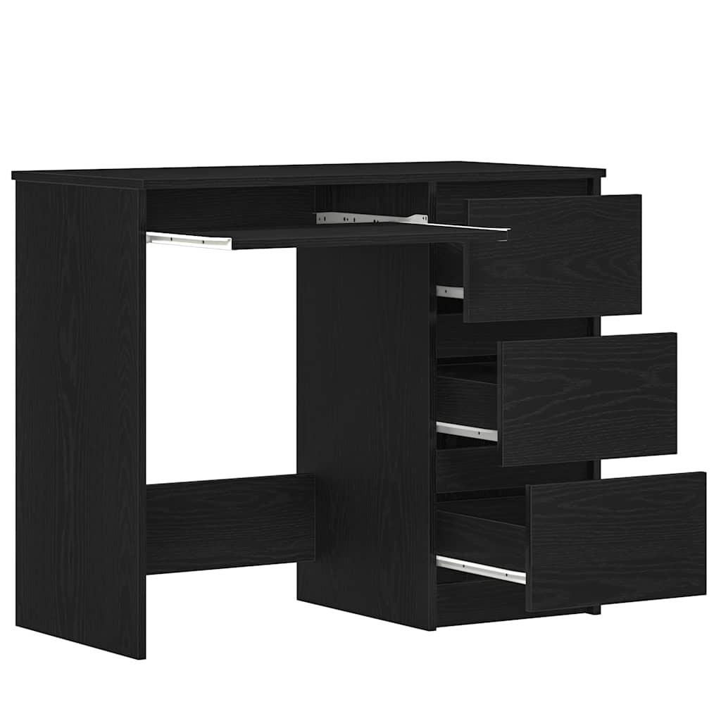 Scrivania Rovere Nera 90x45x76 cm in Legno Multistrato | homemem39