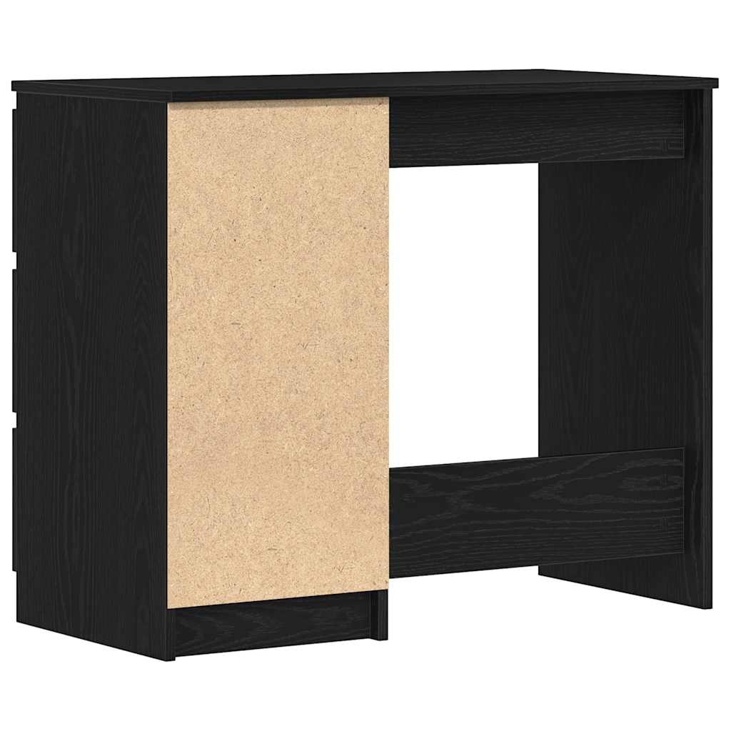 Scrivania Rovere Nera 90x45x76 cm in Legno Multistrato