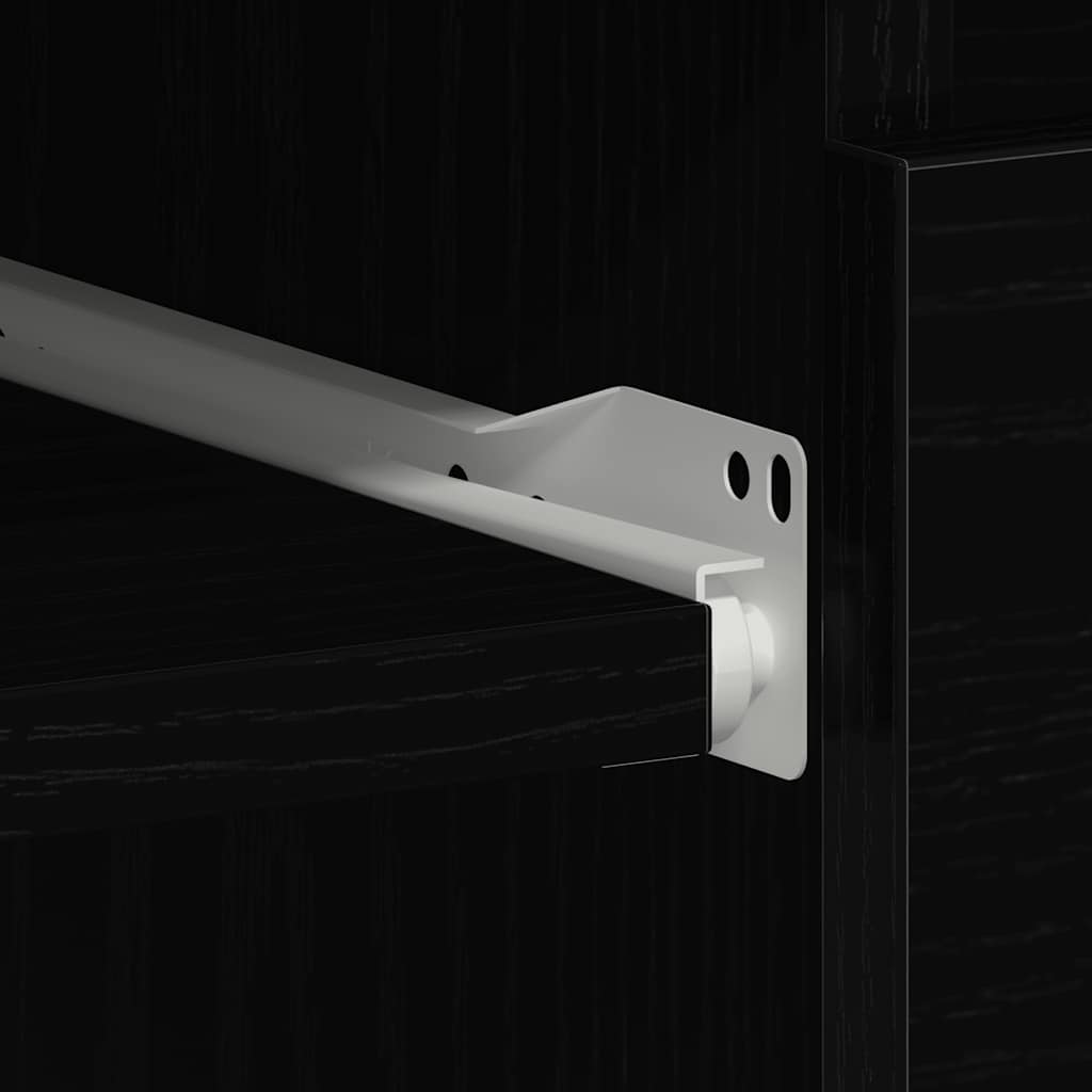 Scrivania Rovere Nera 90x45x76 cm in Legno Multistrato - homemem39