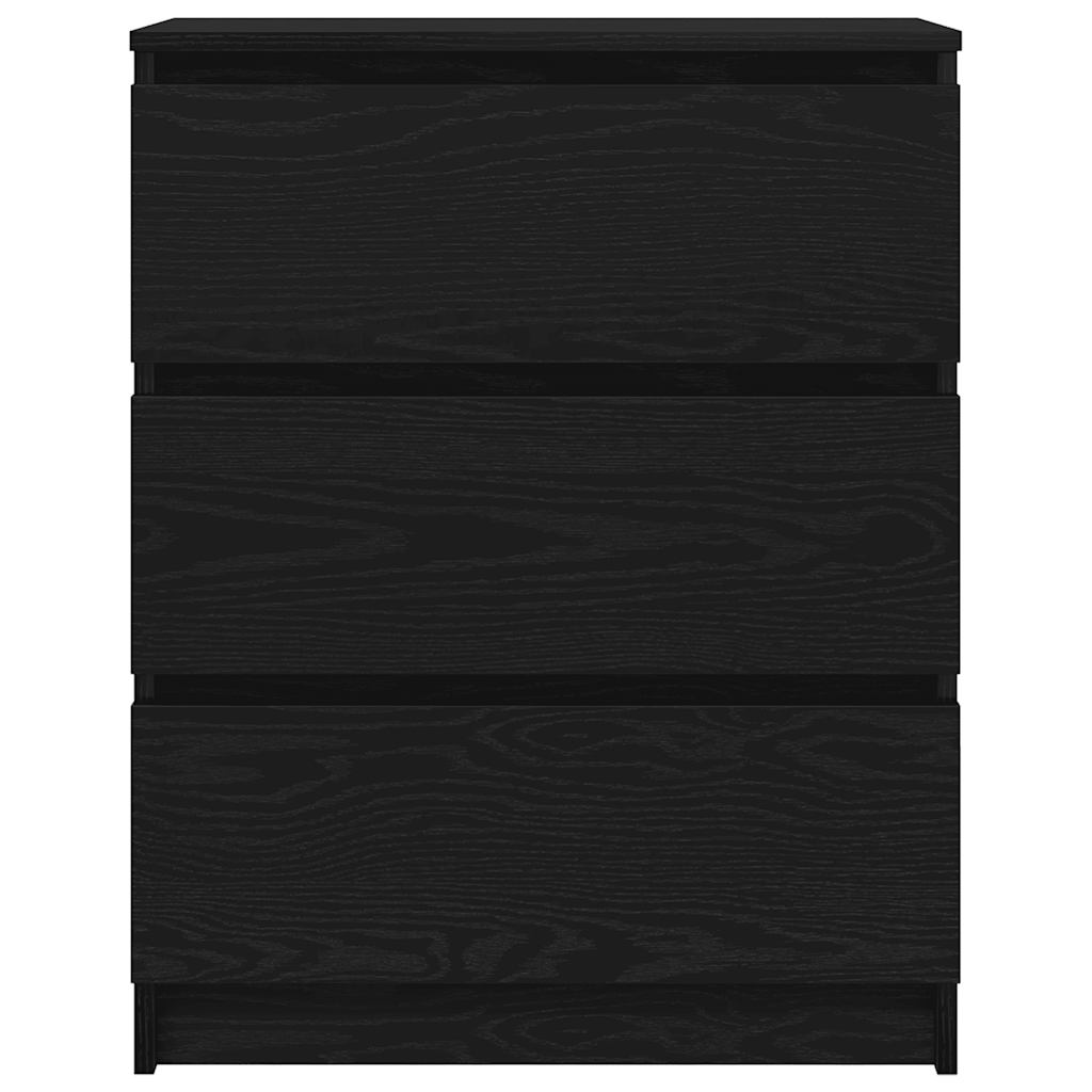 Credenza Rovere Nero 60x35x76 cm in Legno Multistrato - homemem39