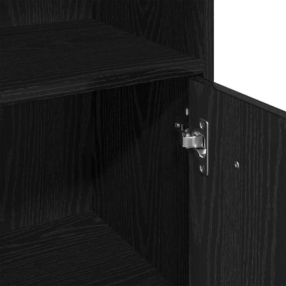 Mobiletto da bagno Rovere Nero 30x30x95 cm in Legno Multistrato | homemem39