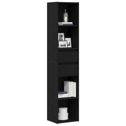 Armadio per Libri Rovere Nero 36 x 30 x 171 cm