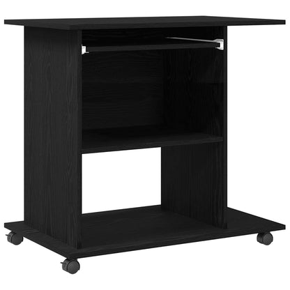 Scrivania per computer Rovere Nero 80x50x75 cm in Legno Multistrato