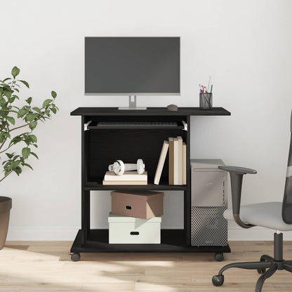 Scrivania per computer Rovere Nero 80x50x75 cm in Legno Multistrato | homemem39