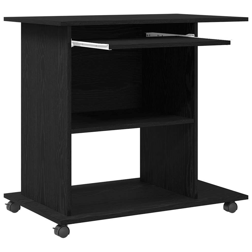 Scrivania per computer Rovere Nero 80x50x75 cm in Legno Multistrato | homemem39