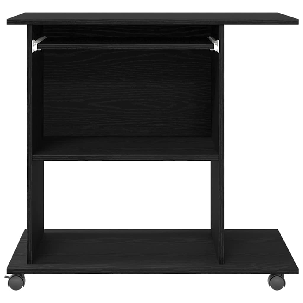 Scrivania per computer Rovere Nero 80x50x75 cm in Legno Multistrato | homemem39