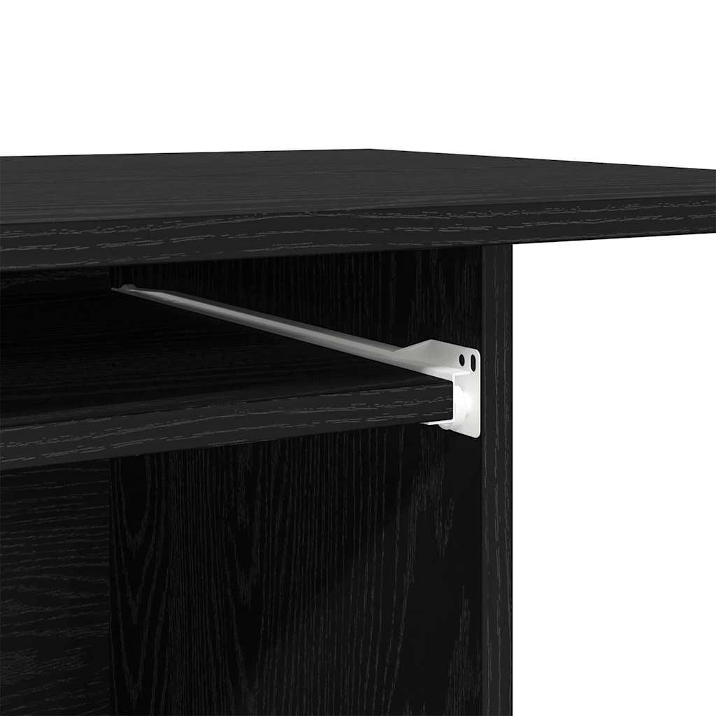 Scrivania per computer Rovere Nero 80x50x75 cm in Legno Multistrato