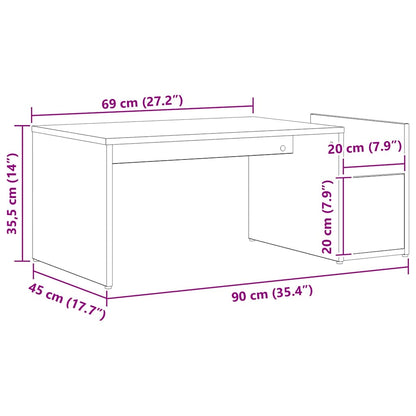 Tavolino da salotto Rovere Nero 90 x 45 x 35 cm