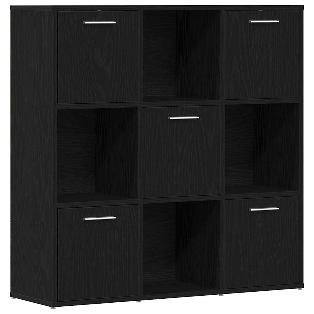 Libreria Rovere Nero 90x28x90 cm in Legno Multistrato | homemem39