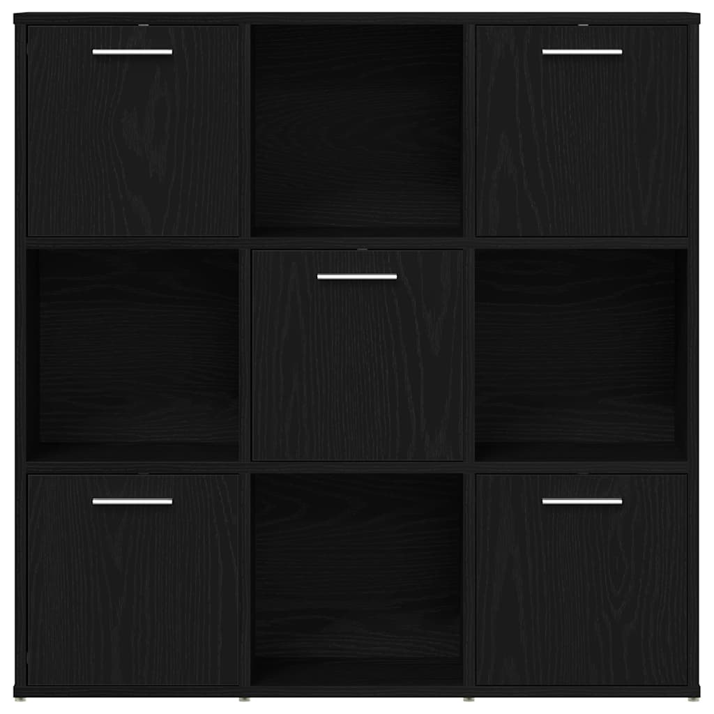 Libreria Rovere Nero 90x28x90 cm in Legno Multistrato | homemem39