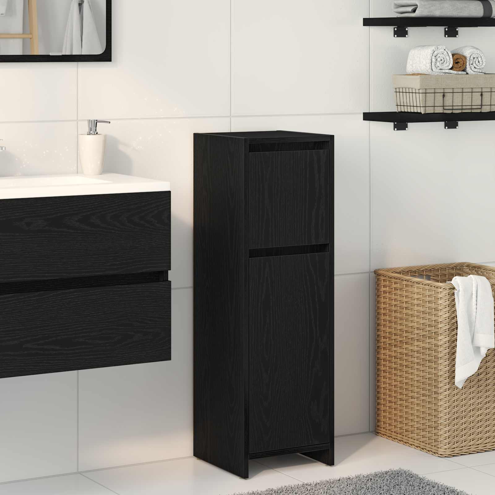 Mobile da Bagno Rovere Nero 30 x 30 x 95 cm | homemem39