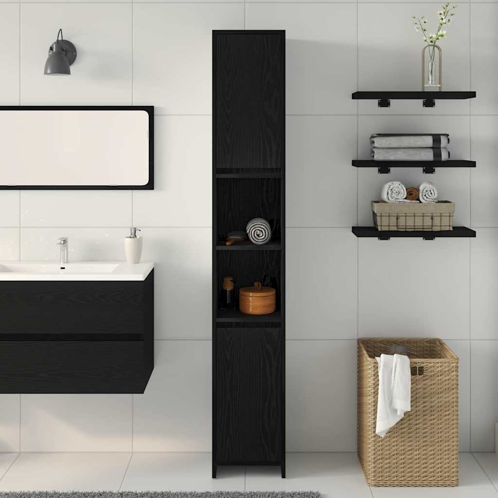 Mobile da Bagno Rovere Nero 30 x 30 x 183,5 cm | homemem39