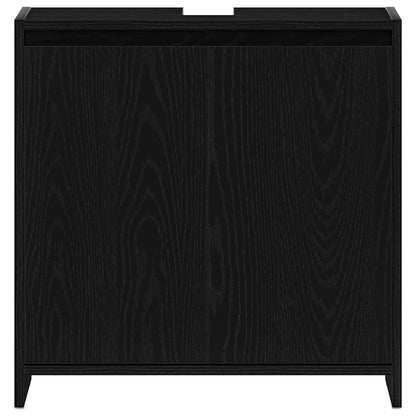 Armadietto Bagno Rovere Nero 60x33x60 cm Legno Ingegnerizzato | homemem39