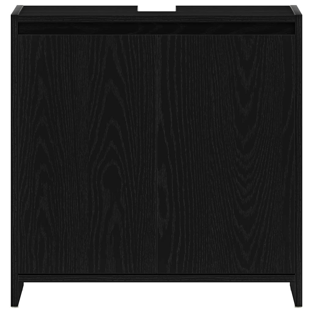Armadietto Bagno Rovere Nero 60x33x60 cm Legno Ingegnerizzato