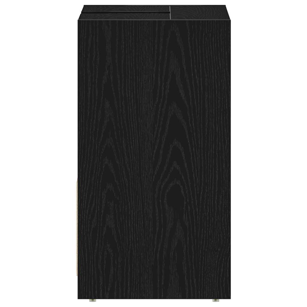 Armadietto Bagno Rovere Nero 60x33x60 cm Legno Ingegnerizzato | homemem39