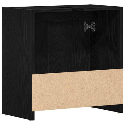 Armadietto Bagno Rovere Nero 60x33x60 cm Legno Ingegnerizzato | homemem39