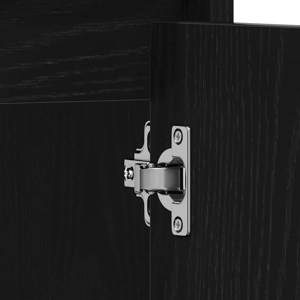 Armadietto Bagno Rovere Nero 60x33x60 cm Legno Ingegnerizzato