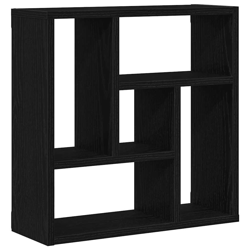Scaffale a Parete Rovere Nero 45x16x45 cm in Truciolato | homemem39
