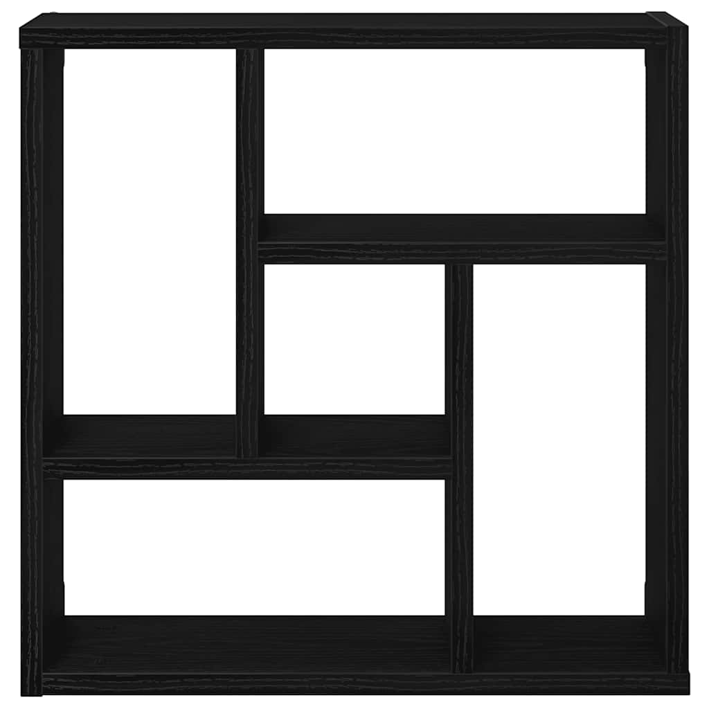 Scaffale a Parete Rovere Nero 45x16x45 cm in Truciolato | homemem39