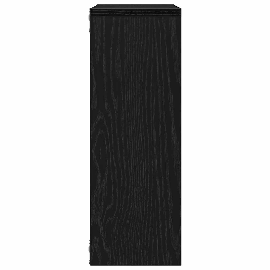 Scaffale a Parete Rovere Nero 45x16x45 cm in Truciolato | homemem39
