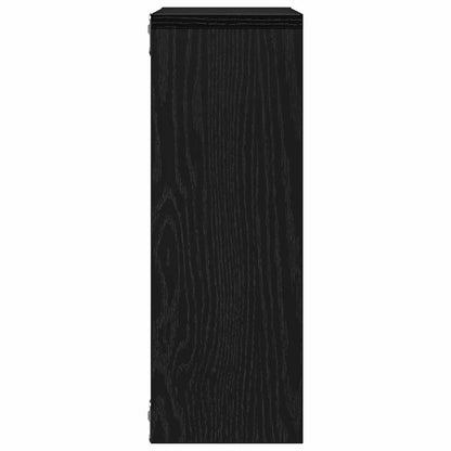 Scaffale a Parete Rovere Nero 45x16x45 cm in Truciolato | homemem39