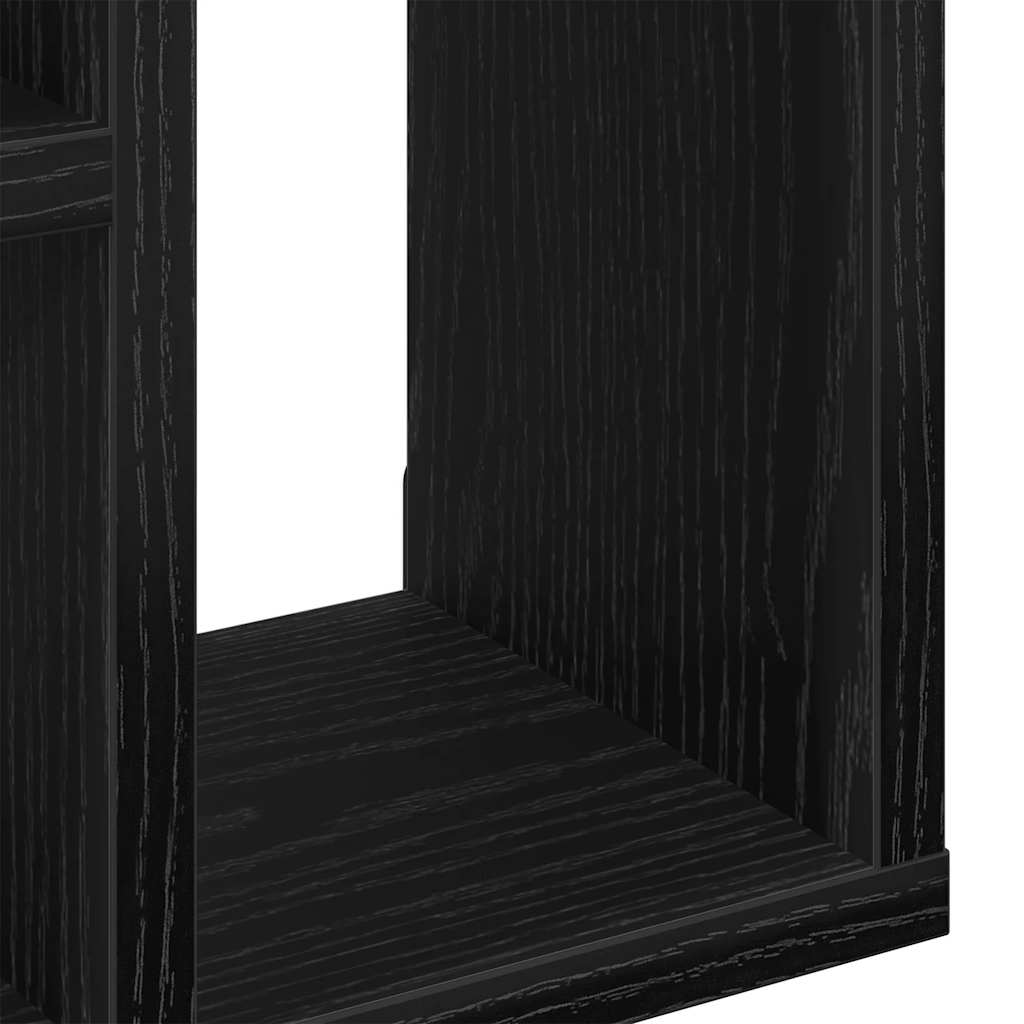 Scaffale a Parete Rovere Nero 45x16x45 cm in Truciolato | homemem39