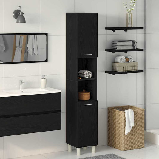 Mobile da Bagno Rovere Nero 30 x 30 x 179 cm | homemem39