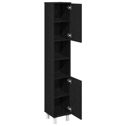 Mobile da Bagno Rovere Nero 30 x 30 x 179 cm | homemem39