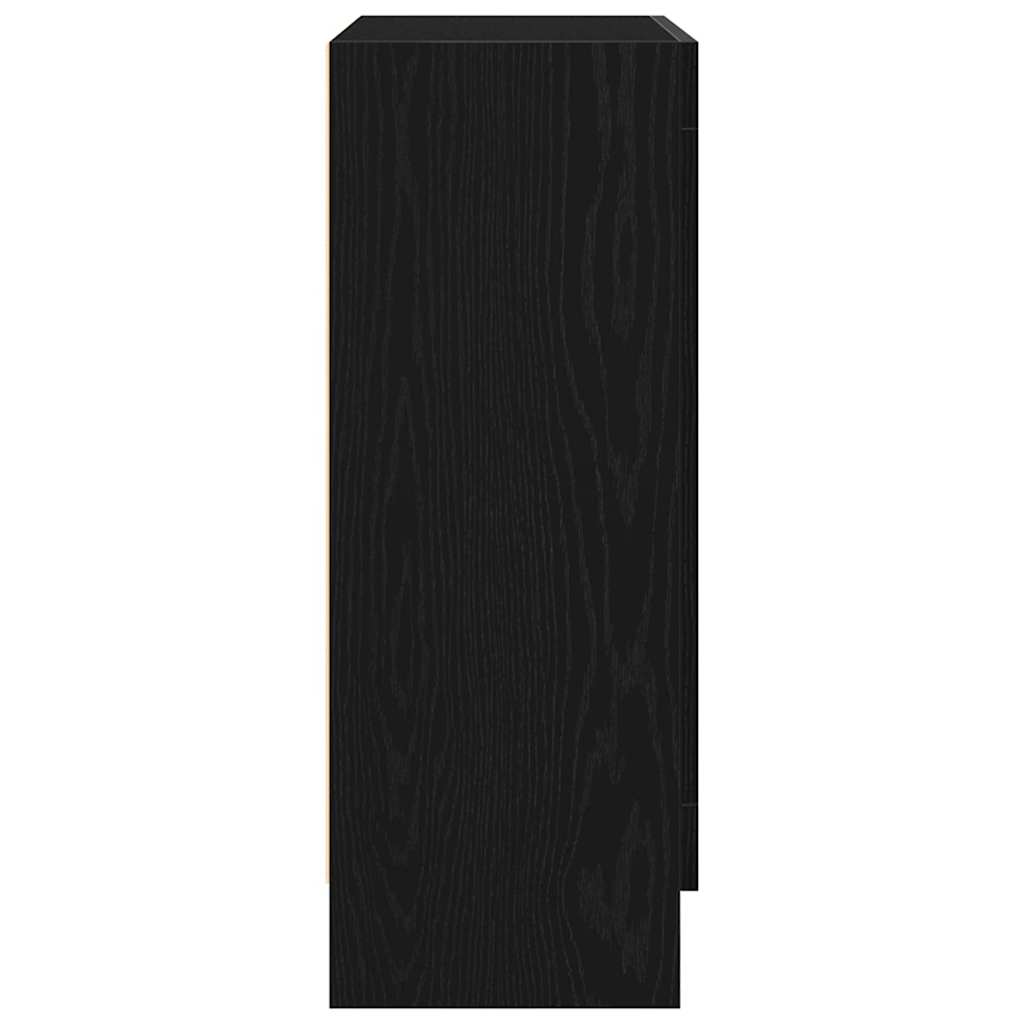 Armadio per Libri Rovere Nero 82,5 x 30,5 x 80 cm