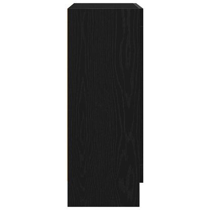 Armadio per Libri Rovere Nero 82,5 x 30,5 x 80 cm