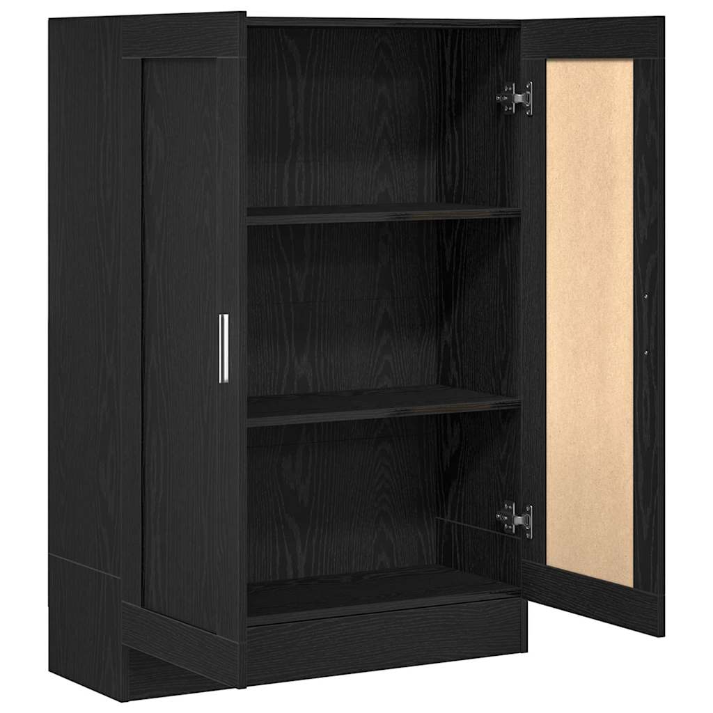 Armadio per Libri Rovere Nero 82,5 x 30,5 x 115 cm