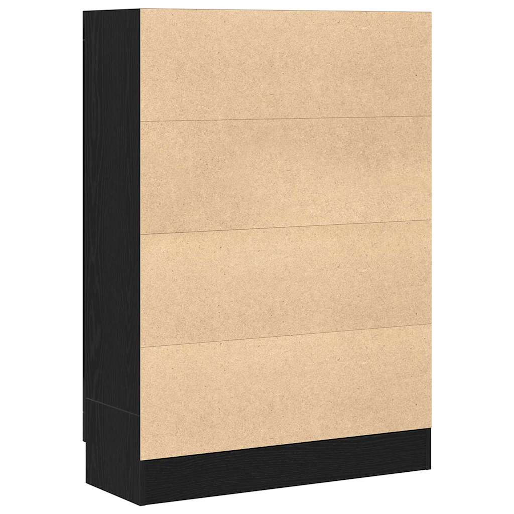 Armadio per Libri Rovere Nero 82,5 x 30,5 x 115 cm