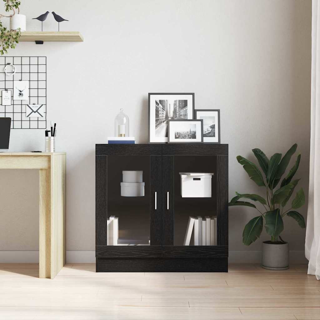 Armadio per Libri Rovere Nero 82,5 x 30,5 x 80 cm | homemem39