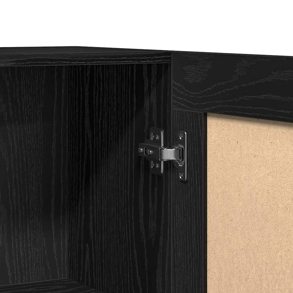 Credenza Rovere Nero 120 x 30,5 x 70 cm Legno multistrato