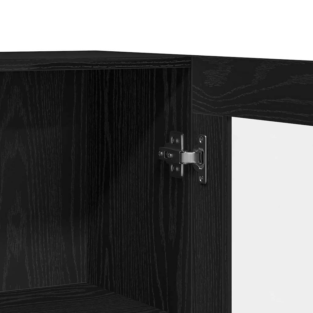 Credenza Rovere Nero 120 x 30,5 x 70 cm Legno multistrato