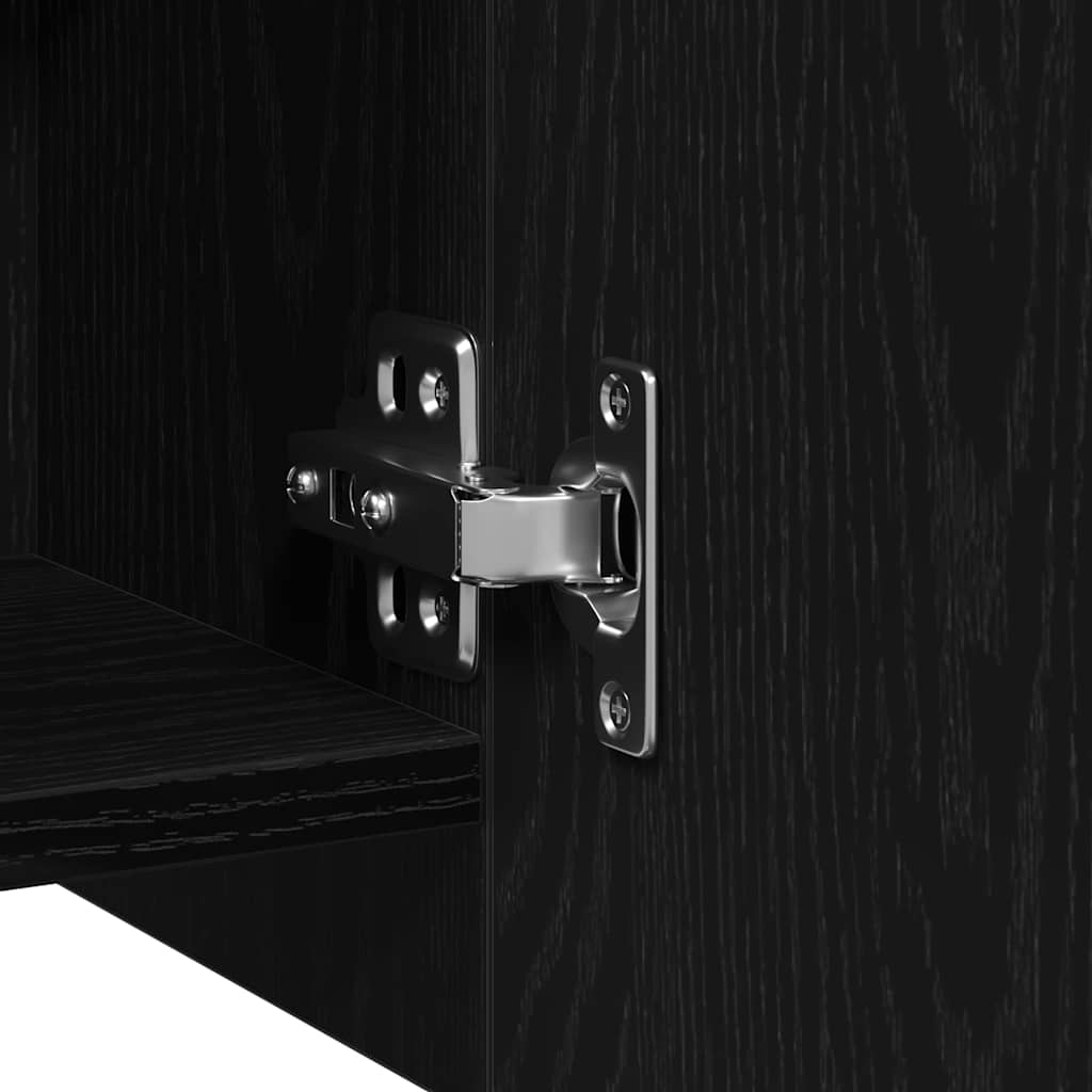 Mobiletto per specchio da bagno Rovere Nero 62,5 x 20,5 x 64 cm | homemem39