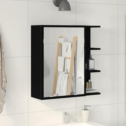 Mobiletto per specchio da bagno Rovere Nero 62,5 x 20,5 x 64 cm | homemem39