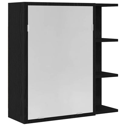 Mobiletto per specchio da bagno Rovere Nero 62,5 x 20,5 x 64 cm | homemem39