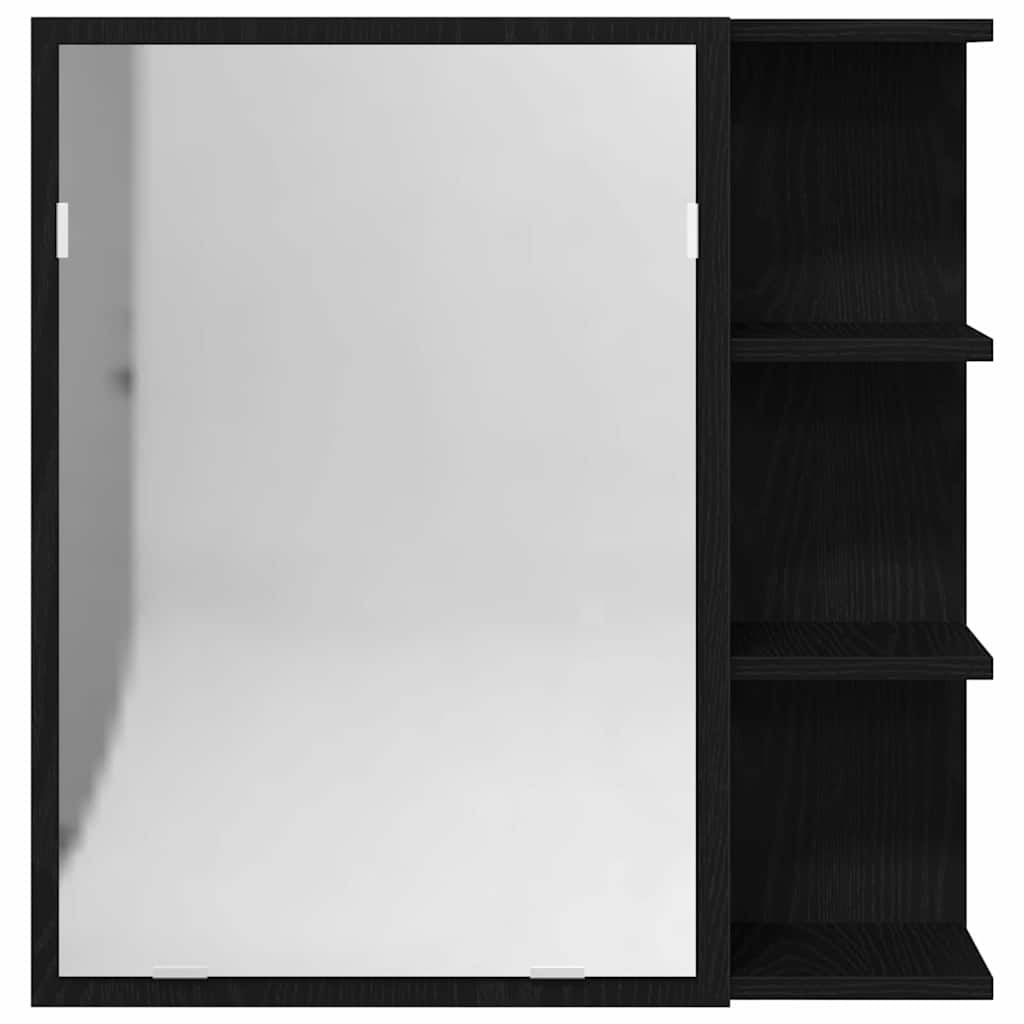 Mobiletto per specchio da bagno Rovere Nero 62,5 x 20,5 x 64 cm | homemem39