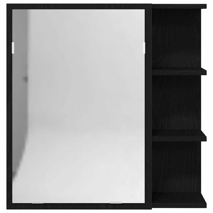 Mobiletto per specchio da bagno Rovere Nero 62,5 x 20,5 x 64 cm | homemem39