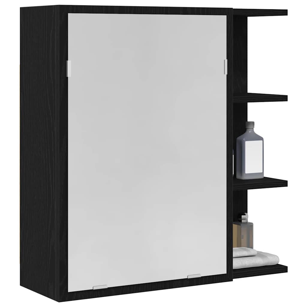 Mobiletto per specchio da bagno Rovere Nero 62,5 x 20,5 x 64 cm | homemem39
