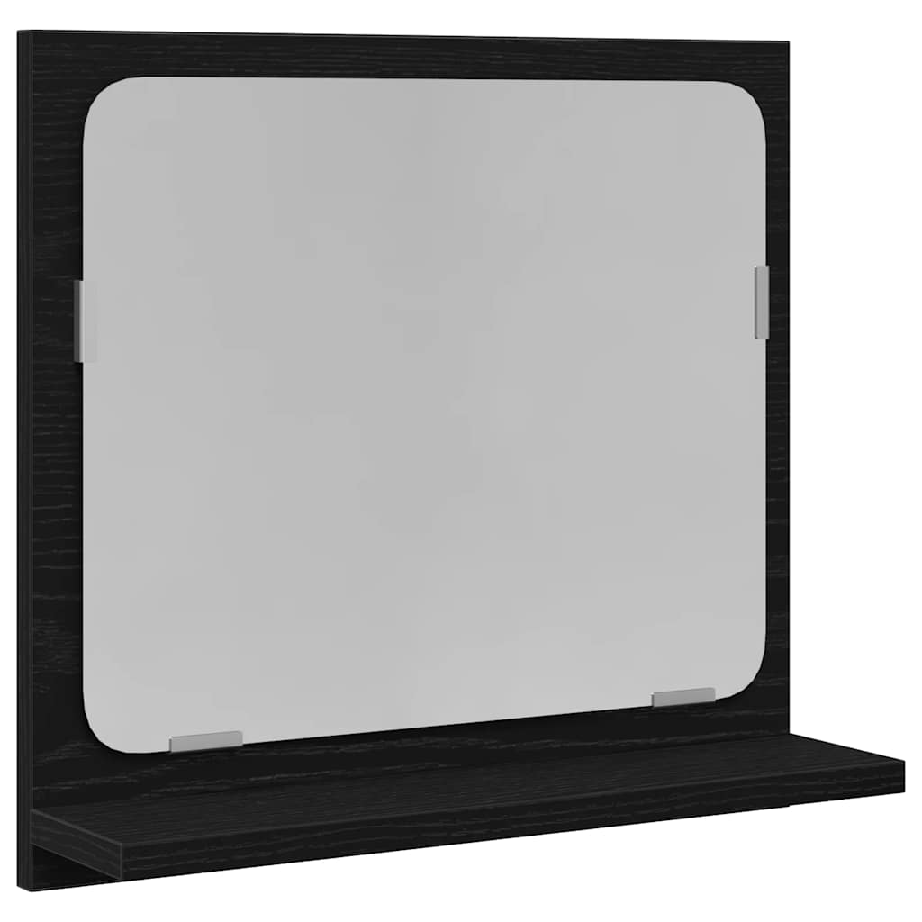 Specchio da Bagno Rovere Nero 40x10,5x37 cm Legno Multistrato | homemem39