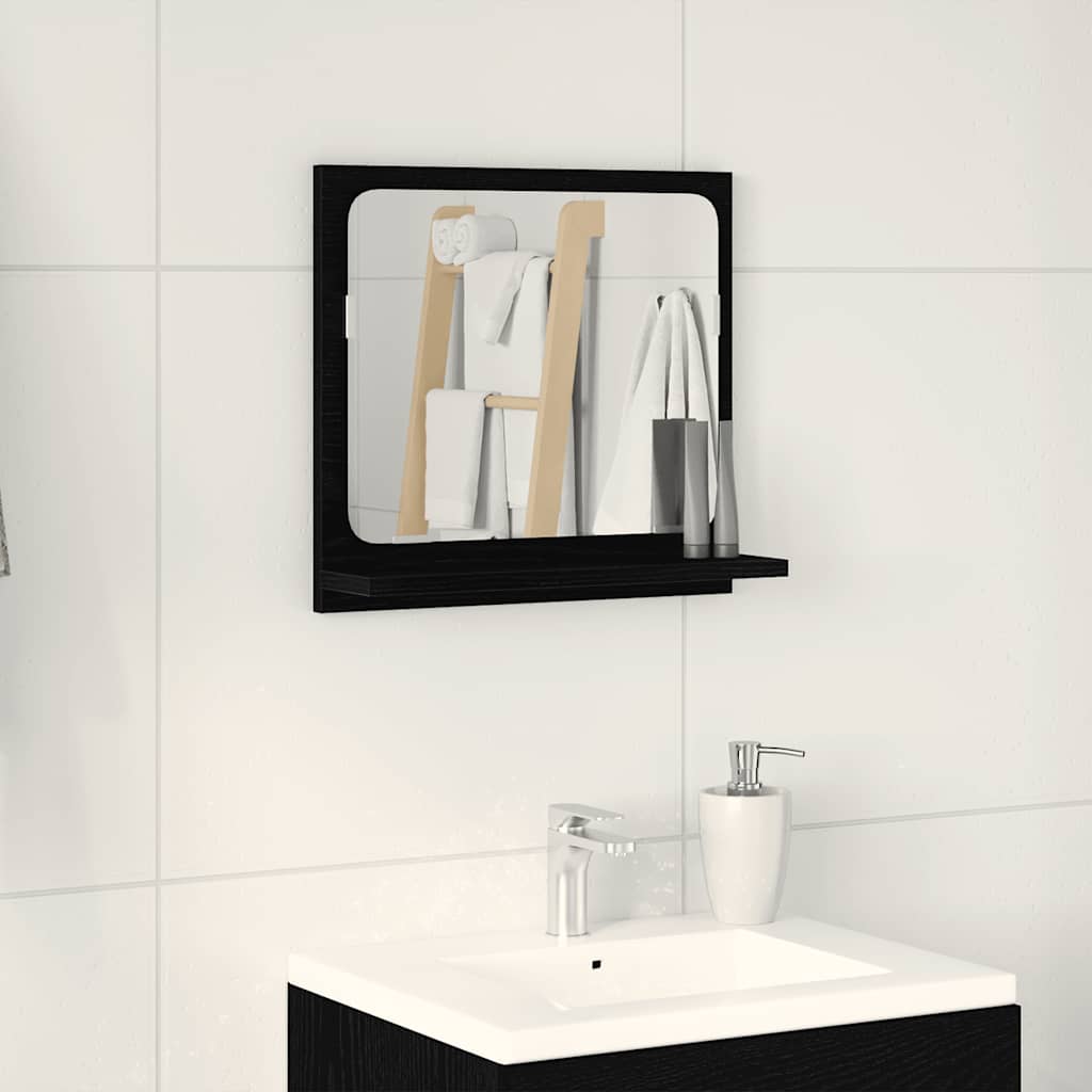 Specchio da Bagno Rovere Nero 40x10,5x37 cm Legno Multistrato | homemem39