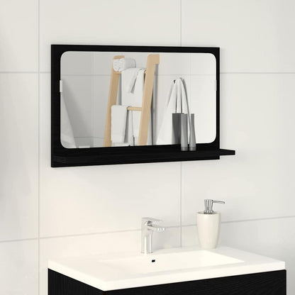 Mensola Specchio Rovere Nero 60 x 10,5 x 37 cm | homemem39